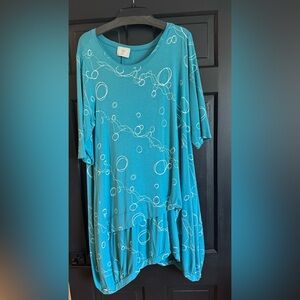 Teal Bubble Print Dress